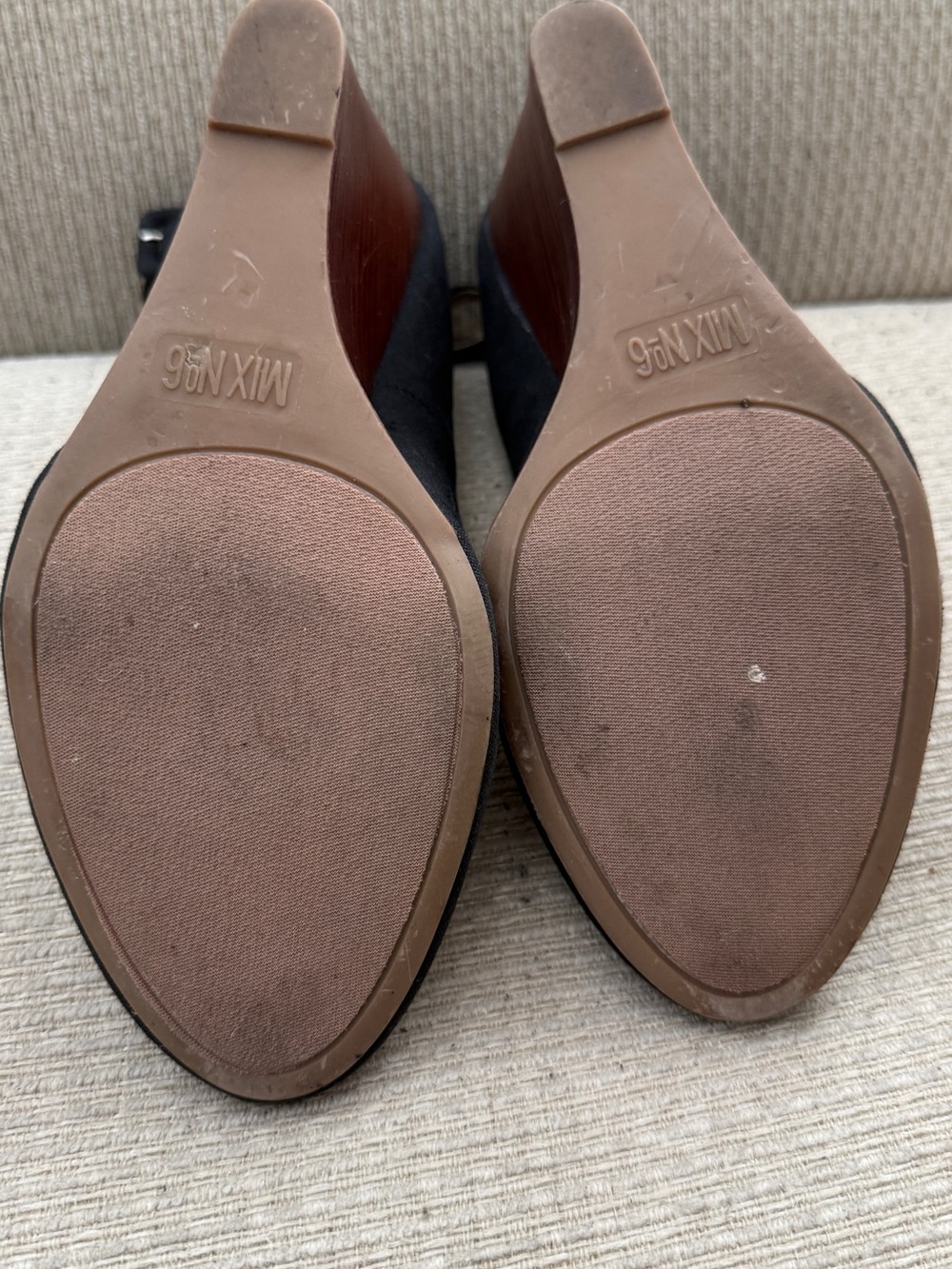 Mix No. 6 Black Ankle-Strap Wedges - Picture 3 of 4